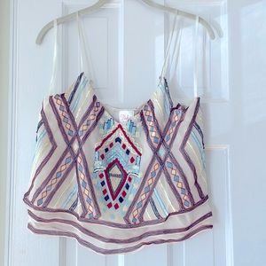 - Parker silk sequins embroidered camisole